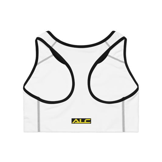 ALC white black stitch Sports Bra