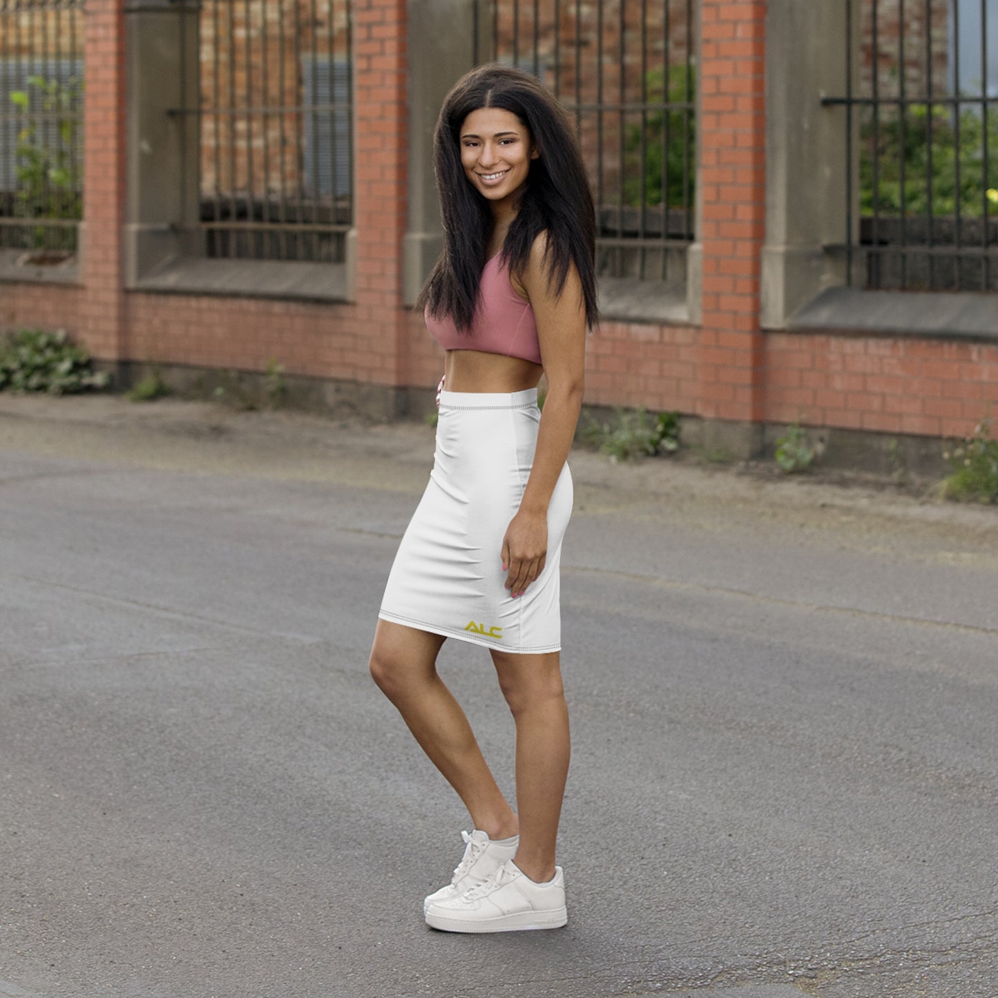 Women's Mid-Waist Pencil Skirt