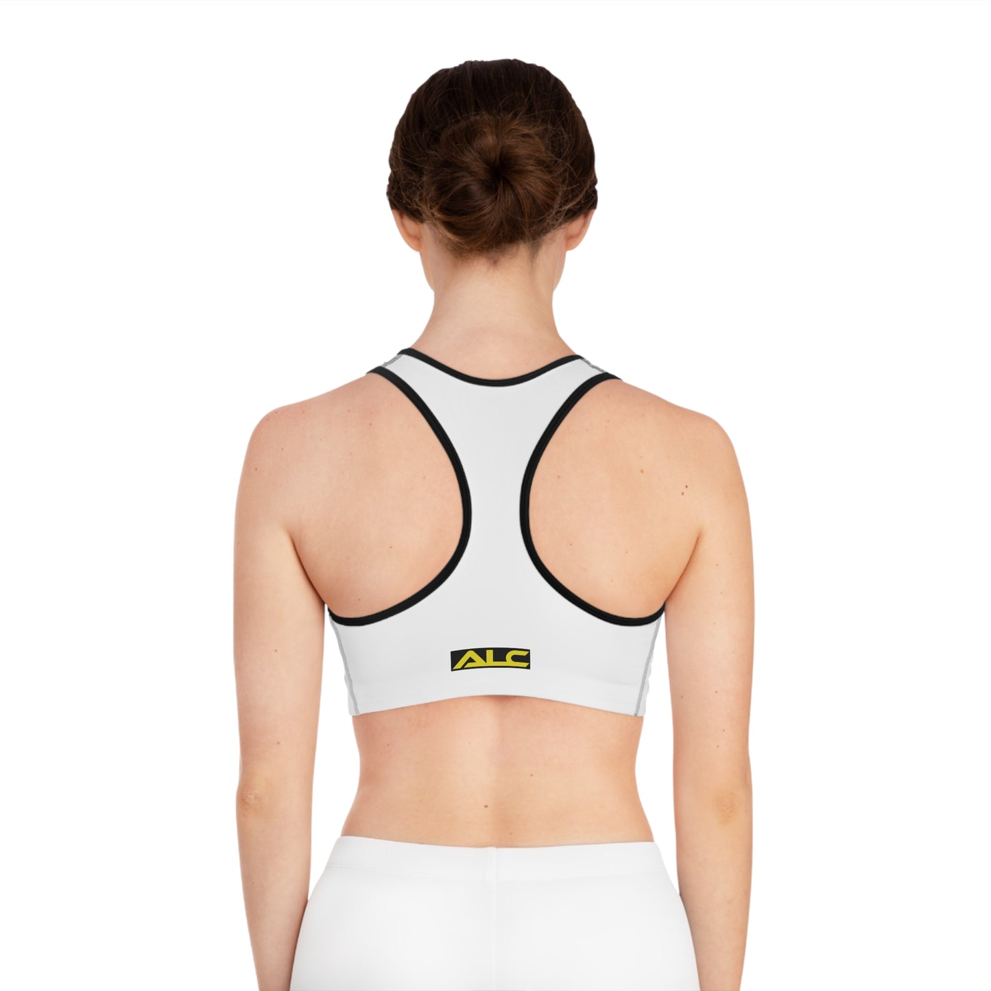 ALC white black stitch Sports Bra