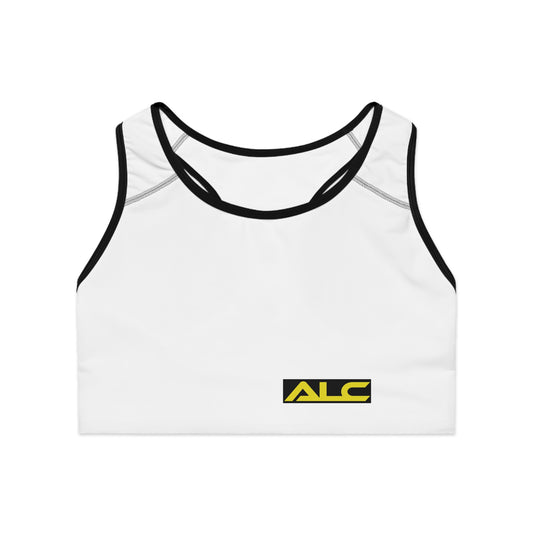 ALC white black stitch Sports Bra